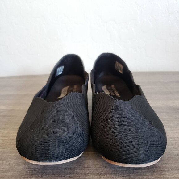 Skechers Arch Fit Must Be Mine Black Slip-On Ballet Flats Scalloped Women's 10 - Picture 2 of 12